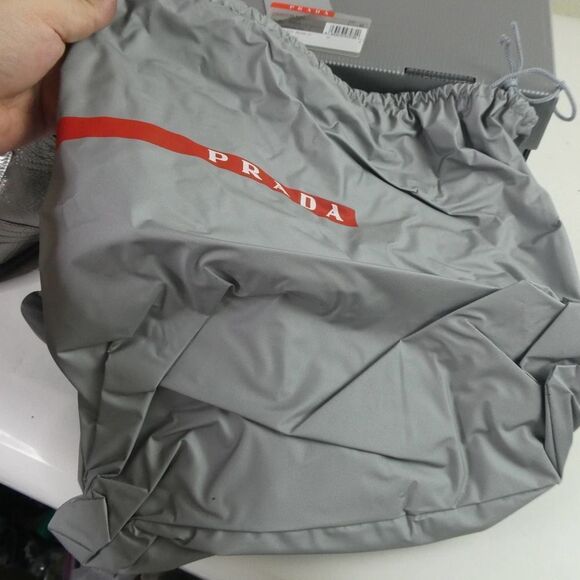 PRADA Silver Black Perla High Top Sneakers Shoes Designer With Box Dust Bag 35 - Picture 12 of 12